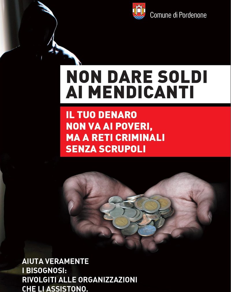 «Non date soldi ai mendicanti, finiscono al racket». Al via la campagna del Comune