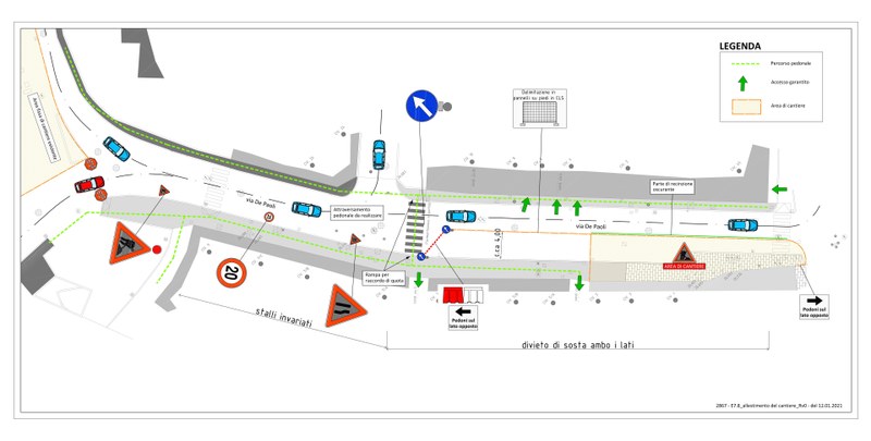 Via de Paoli, prosegue la realizzazione dei marciapiedi