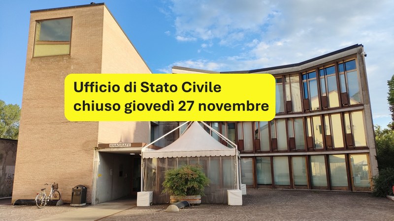Ufficio di Stato Civile chiuso il 27 novembre