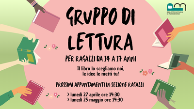 Gruppo di lettura per ragazzi 14-17 anni - 25 maggio