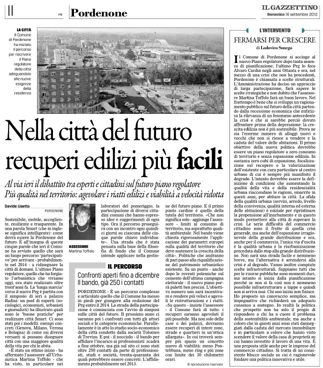 Il Gazzettino del 16 settembre 2012, pagina II