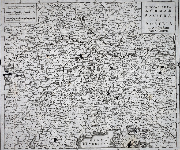 L’Austria-Baviera del fiammingo Isaac Tirion. 1750 circa
